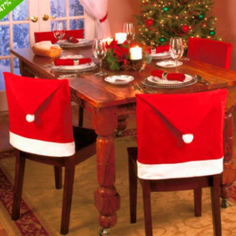 Christmas Chair Set Table Decorations with Hats