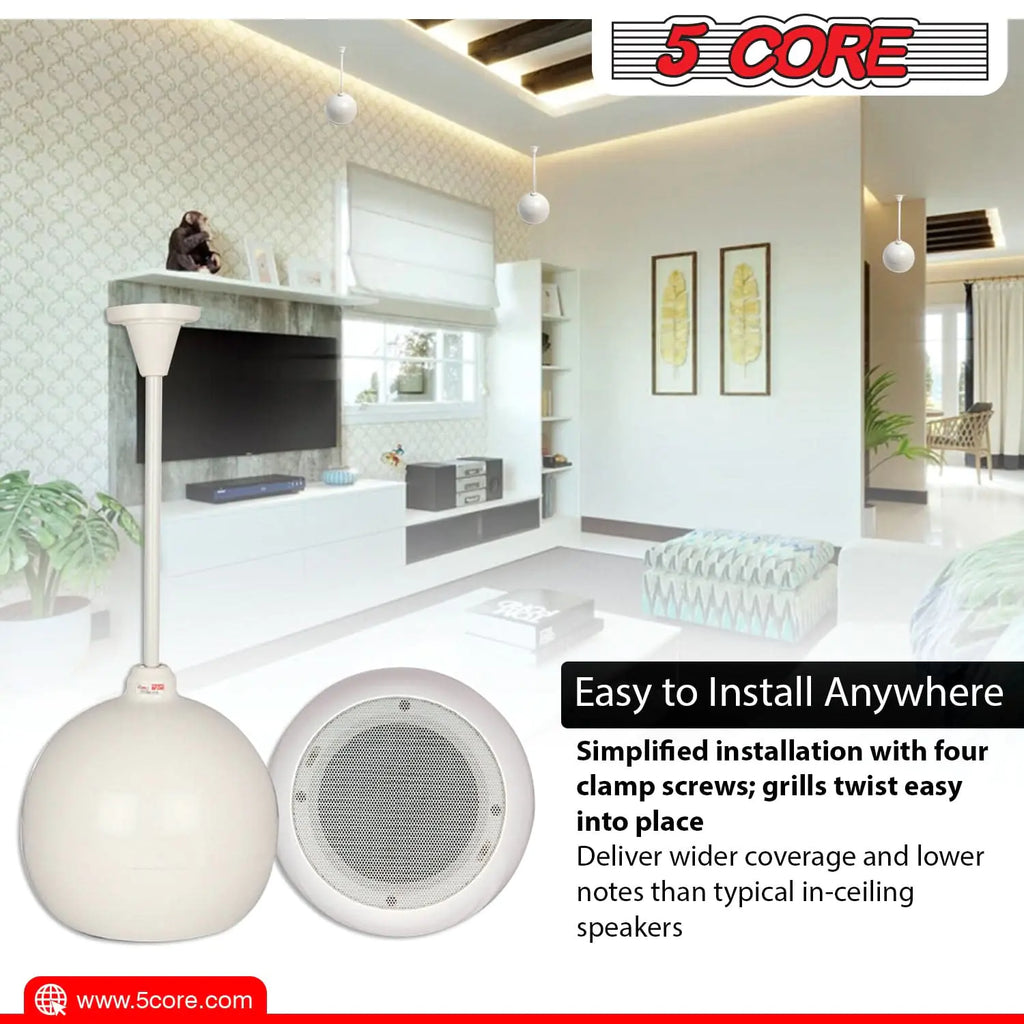 5core Pendant Hanging Wall Speaker 15W Commercial Ceiling Mount