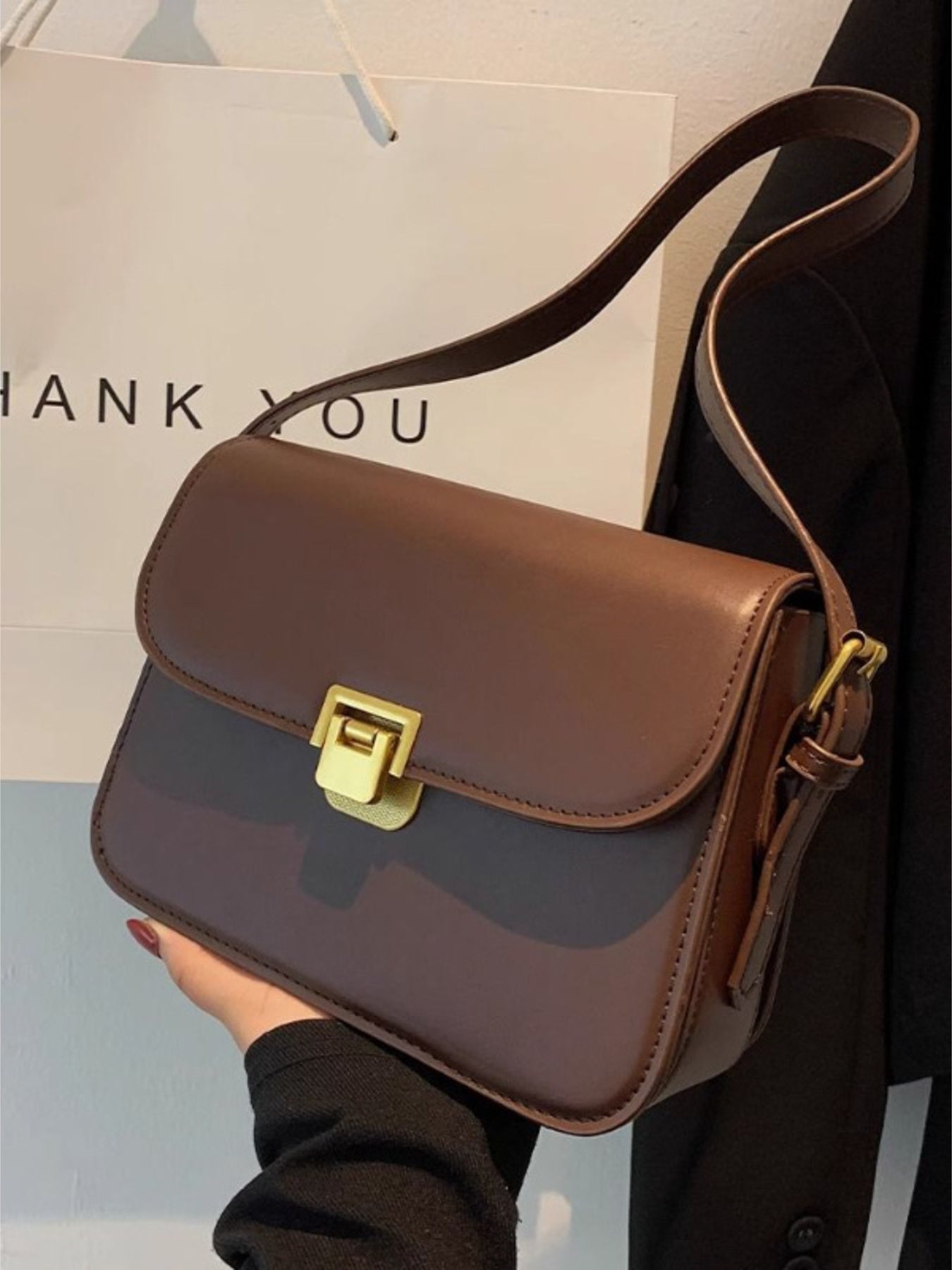 Buckle Flap Shoulder Bag