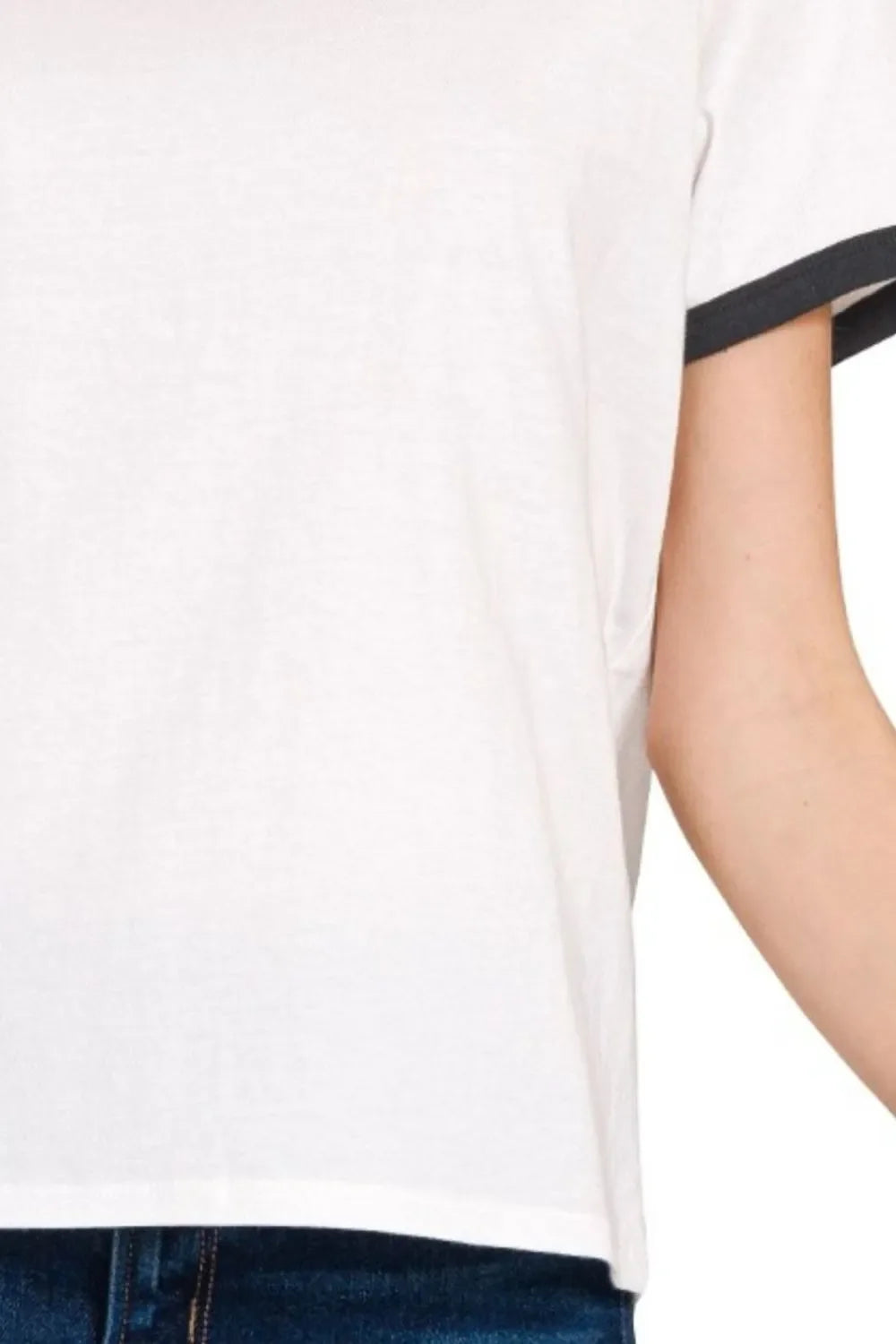 Zenana Contrast Binding Short Sleeve Tee Shirts