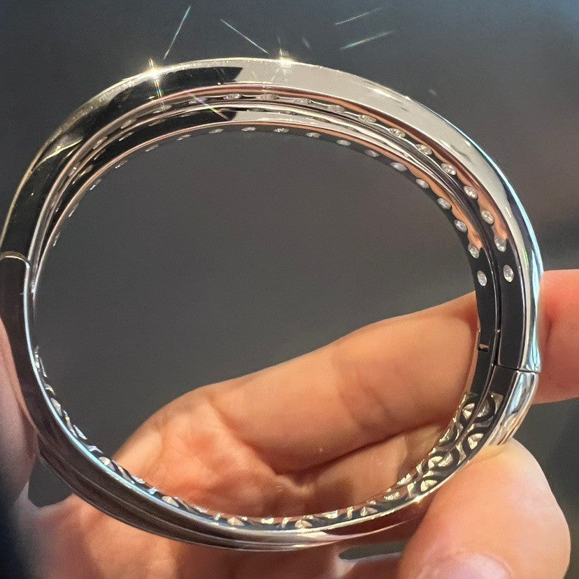 Gold-Plated Silver Diamond Bracelet