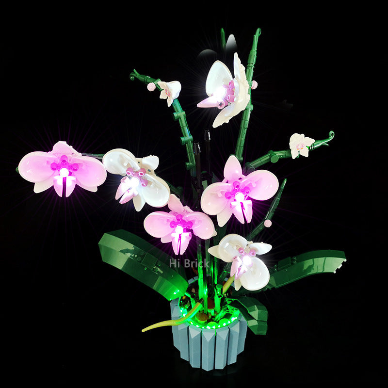 Building block lighting compatible with LEGO 10311 orchid green plant bonsai IDEAS remote control LED light