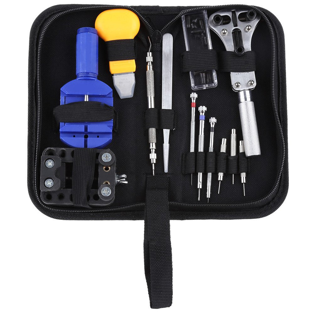 13pcs Watch Repair Tool Kit with Case Opener & Spring Bar Remover