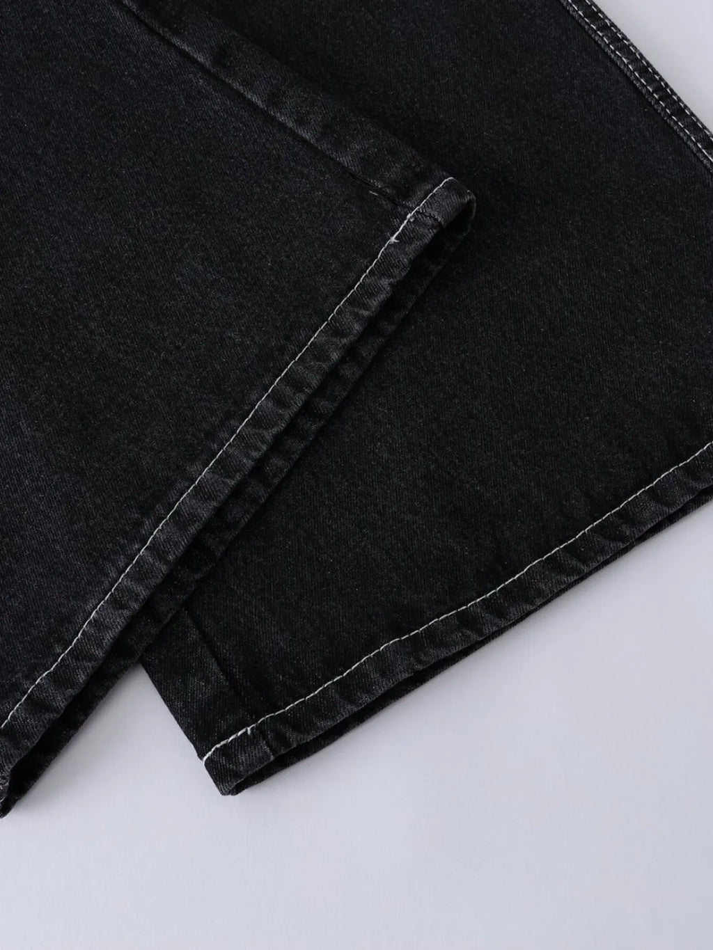 Men's Vintage Washed Wide Leg Denim Jeans