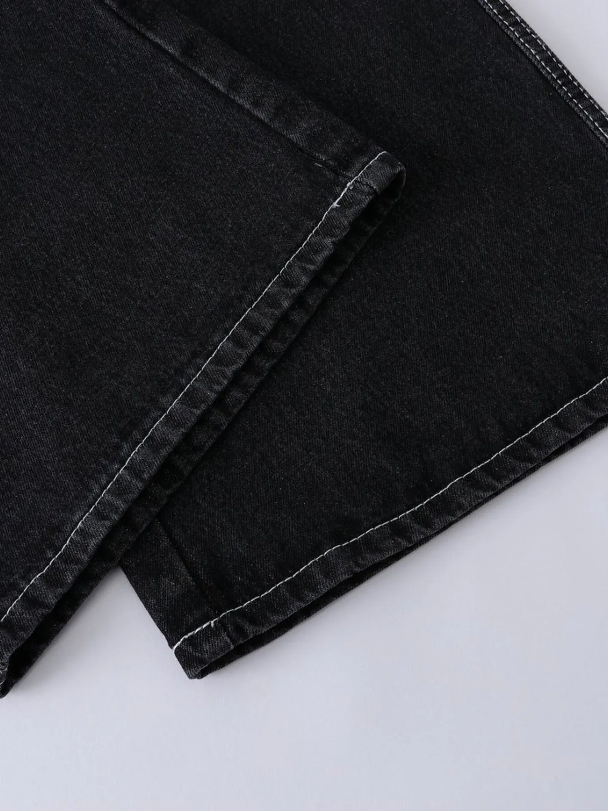 Men's Vintage Washed Wide Leg Denim Jeans