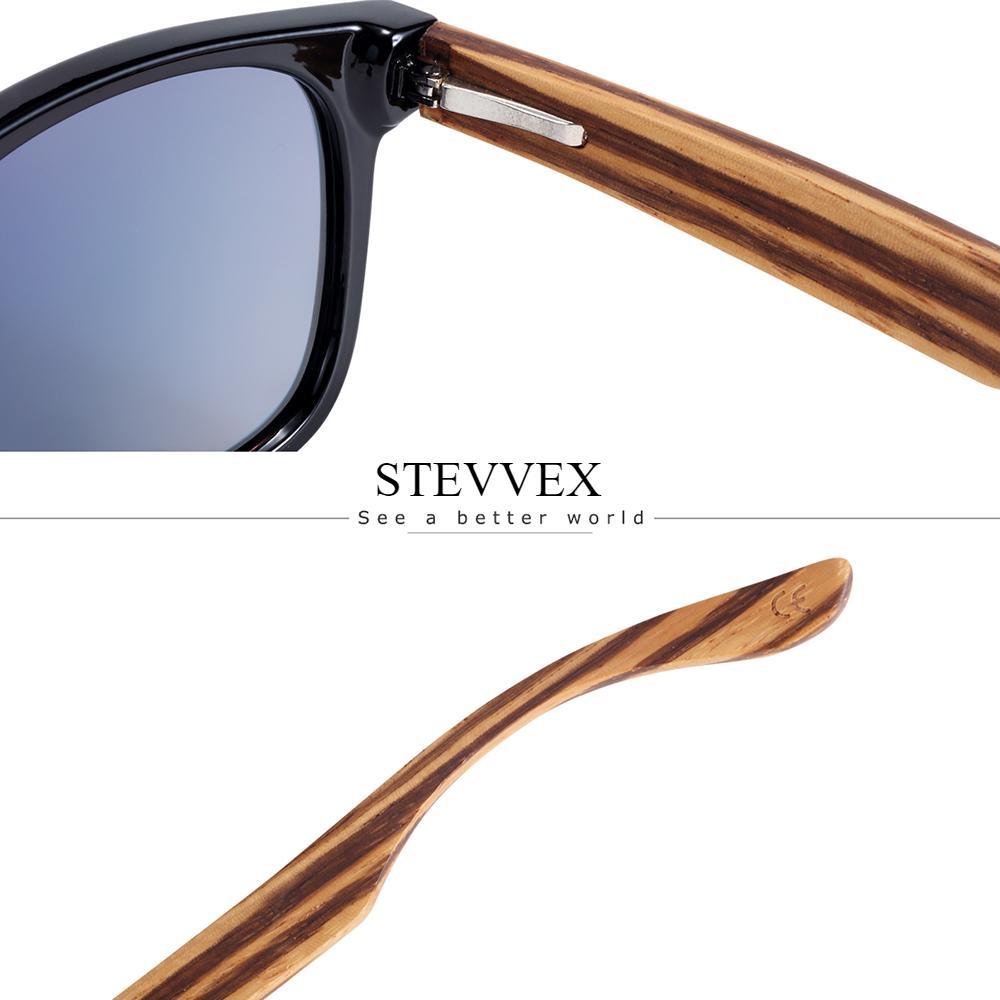 Natural Zebra Wood Sunglasses Polarizedwood Rectangle Mirror Lens