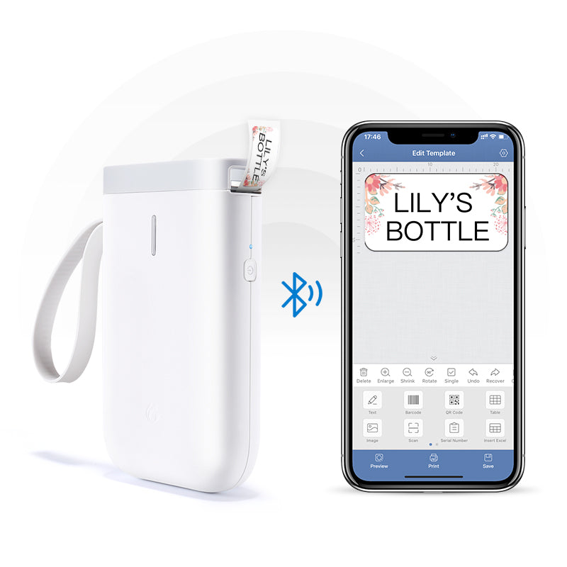 D11 Bluetooth Label Printer - Fast Printing for Home and Office Use