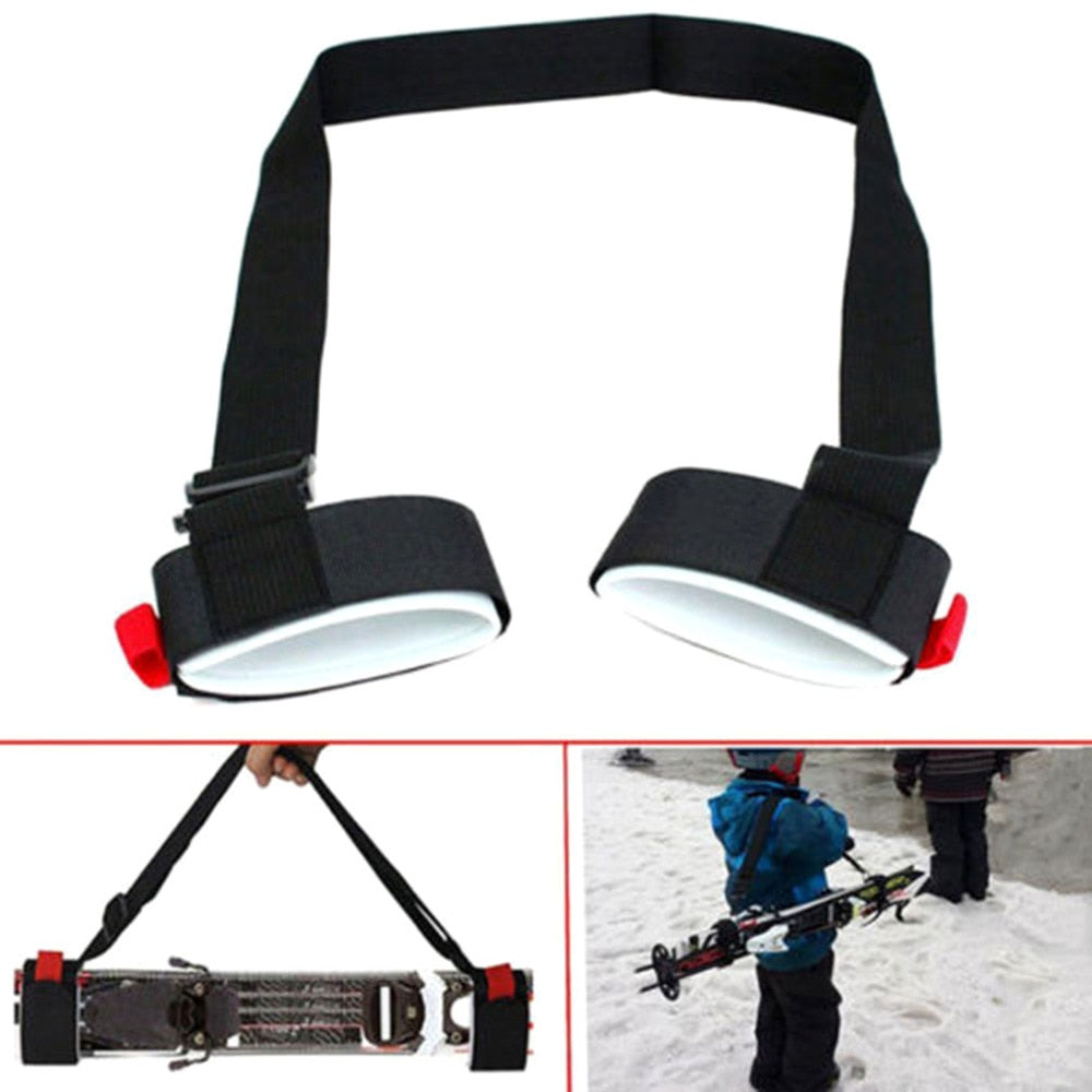 Adjustable Nylon Skiing Bags Pole Shoulder Hand Carrier Lash Handle Straps Porter Skiing Hook Loop Protecting For Ski Snowboard