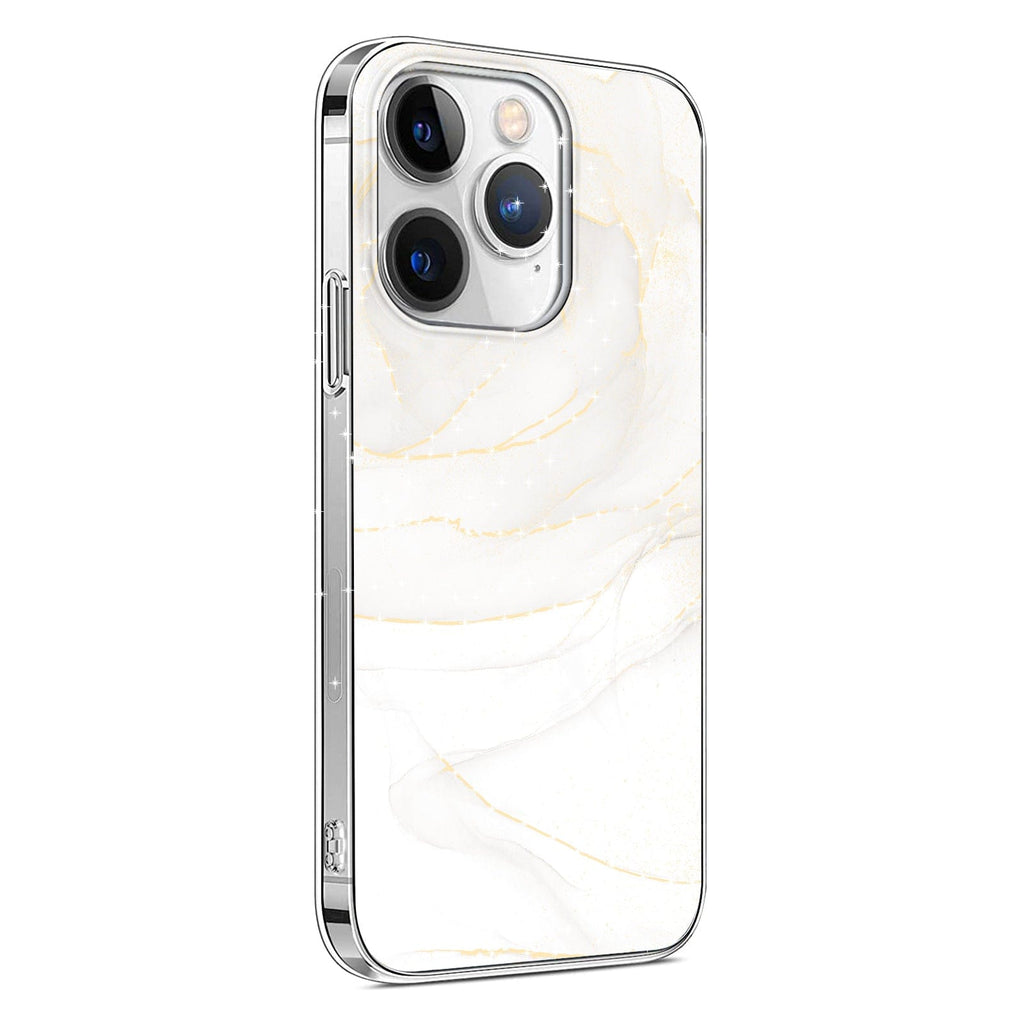 iPhone 15 Pro Max White Marble Case - Classic Design | Inspire Series