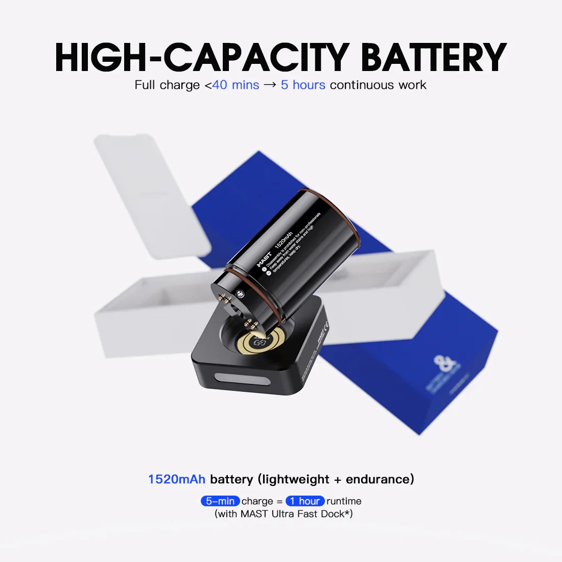 Original Battery&Charging Base For Mast Racer Pro Wireless Tattoo