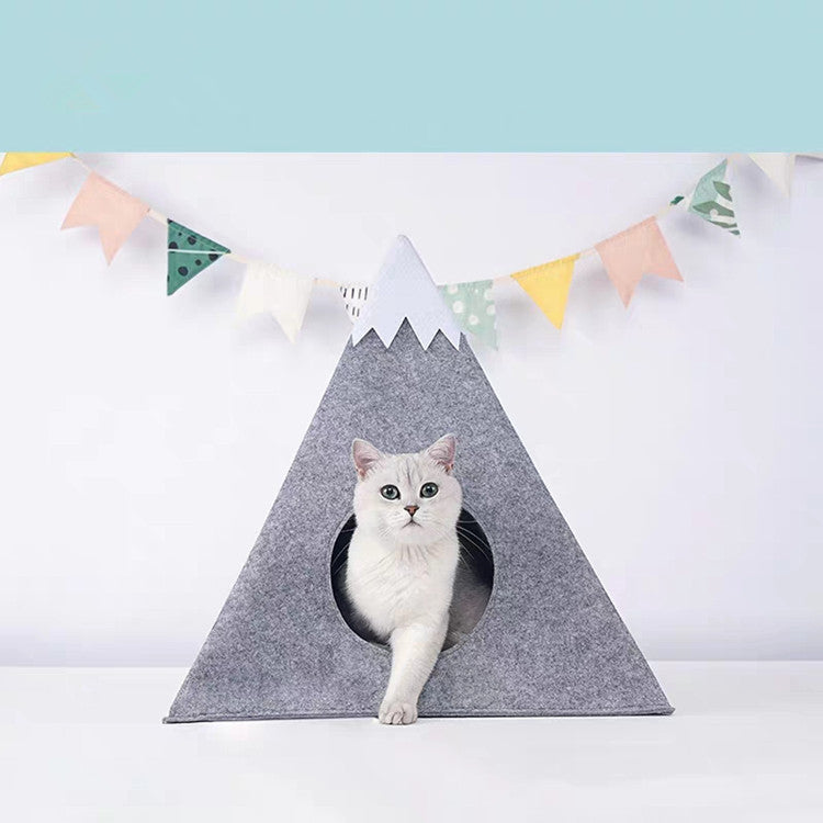 Snow Mountain Shape Semi-enclosed Felt Pet Kennel