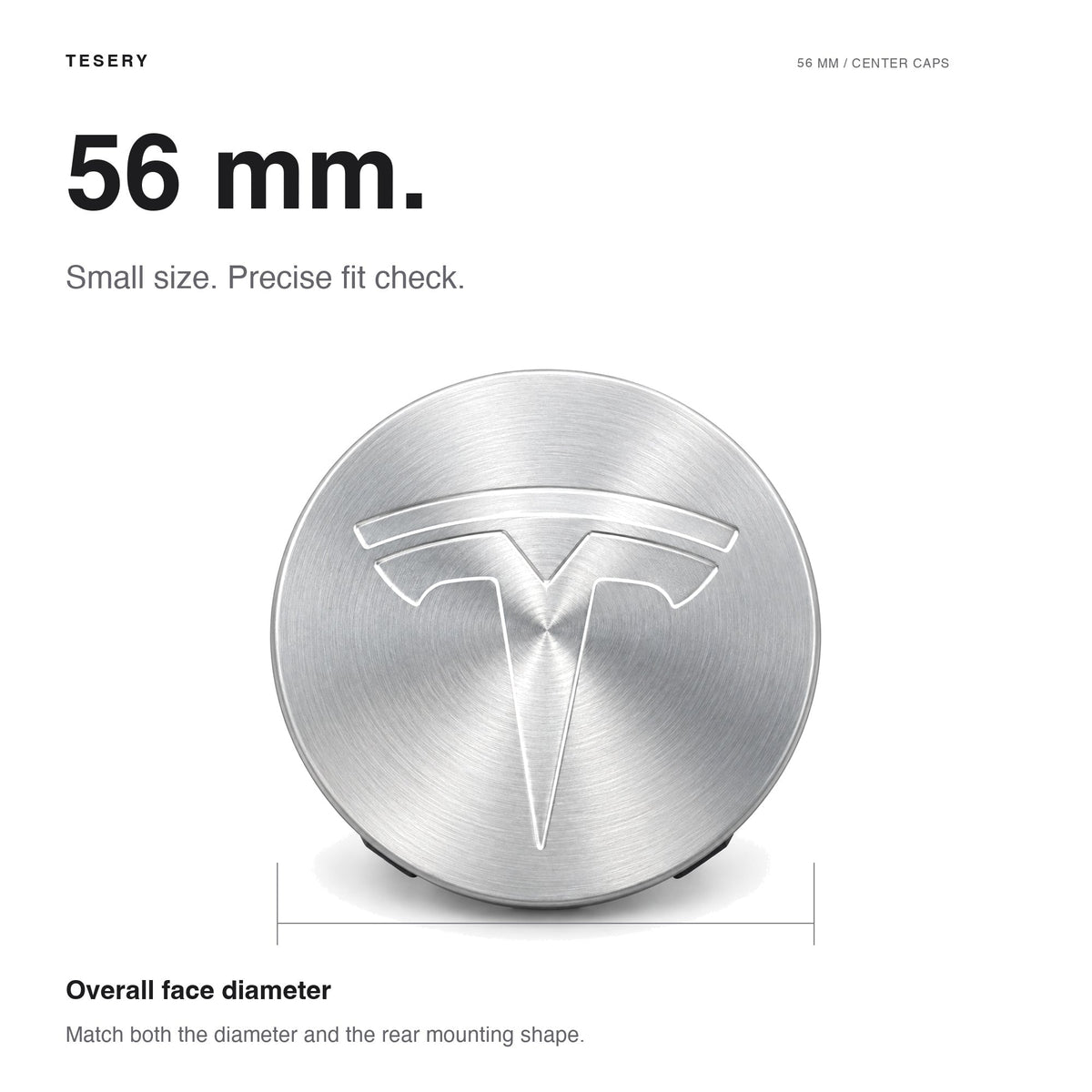 Pcs Hub Caps Covers Car Tesla Model 3/Y/S/X (diameter 56MM)