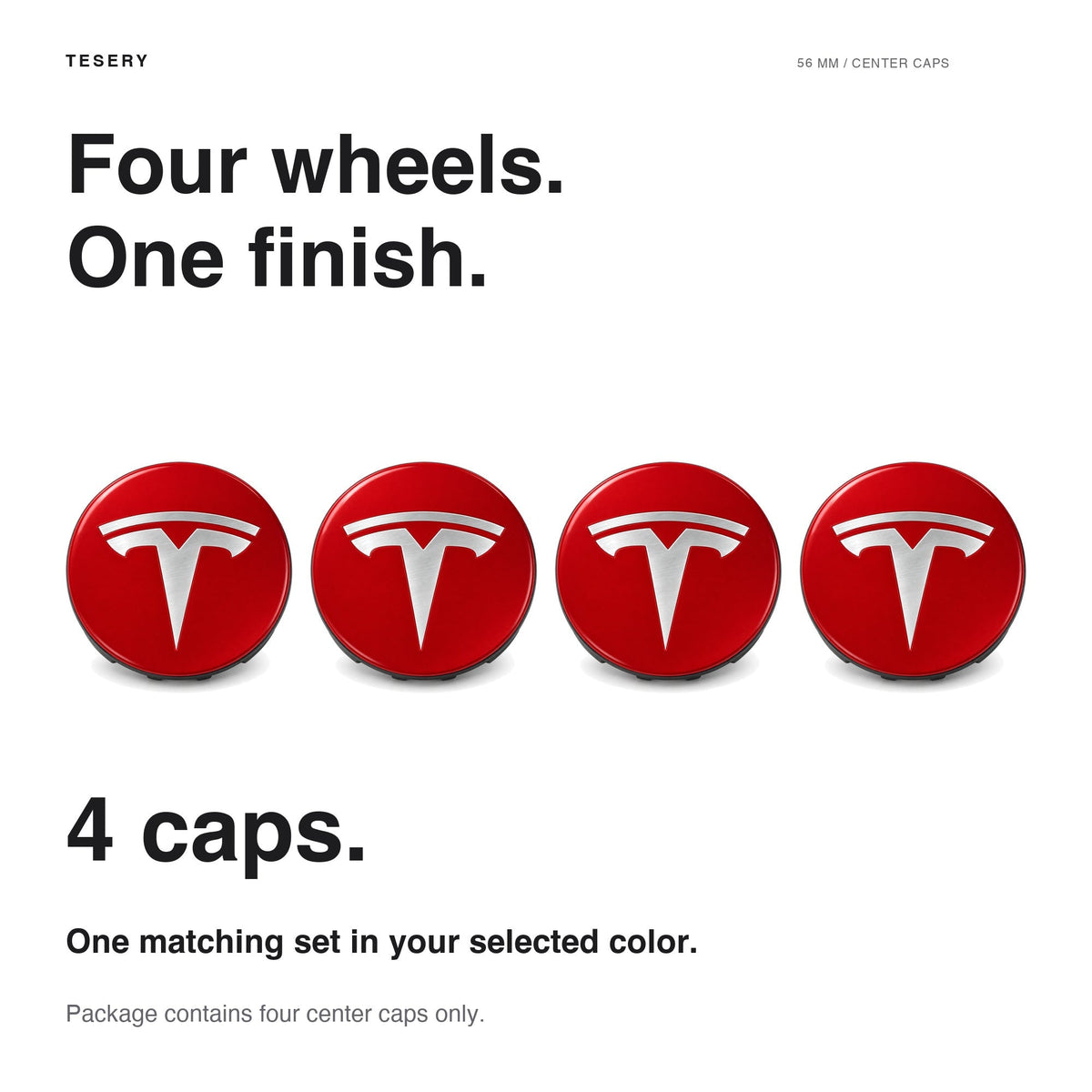 Pcs Hub Caps Covers Car Tesla Model 3/Y/S/X (diameter 56MM)
