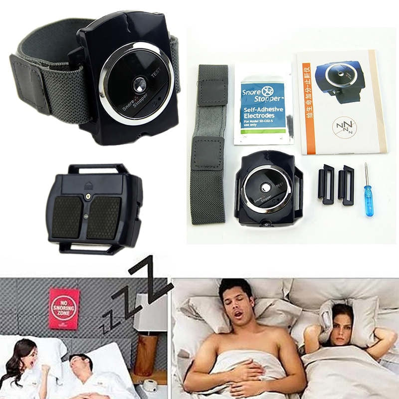 Mayitr 1pc Snore Blocker Stopper Infrared Stop Snoring Wristband Help Sleeplessness For Health Care Tools