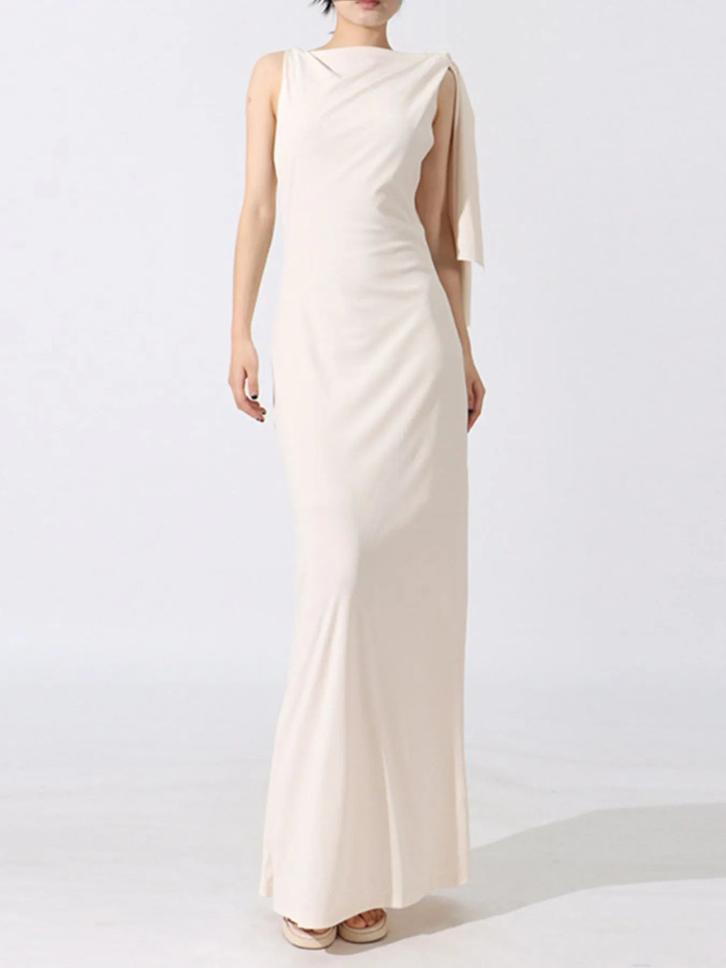 Tie Shoulder Sleeveless Maxi Dress