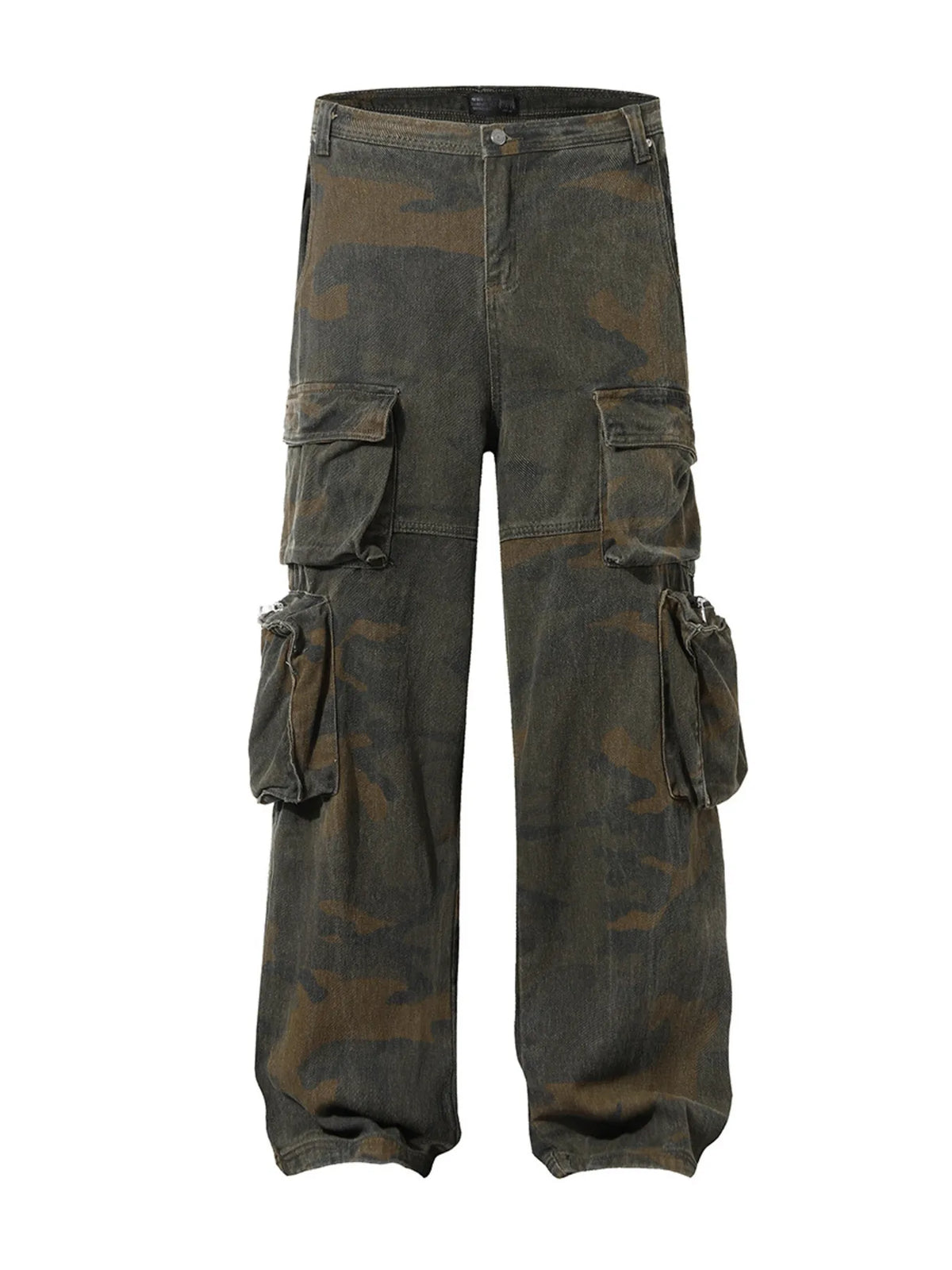 Men's Vintage Camo Cargo Wide Leg Jeans