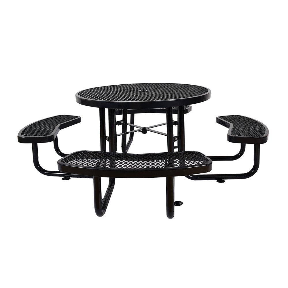 46-Inch Heavy-Duty Round Outdoor Steel Picnic Table