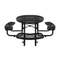 46-Inch Heavy-Duty Round Outdoor Steel Picnic Table