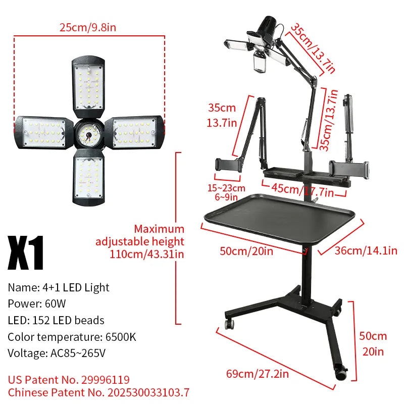 Taidu Multi-Functional Double Holder Tattoo Bench