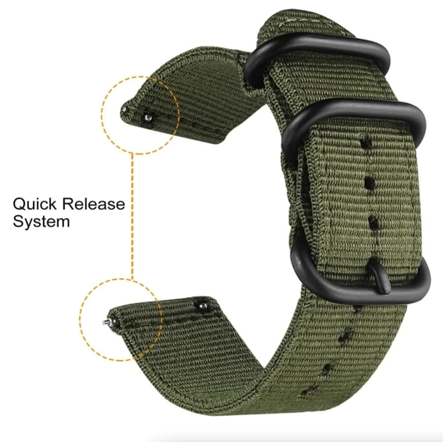 18mm 20mm 22mm Durable Military Woven Nylon Wrist Watch Band