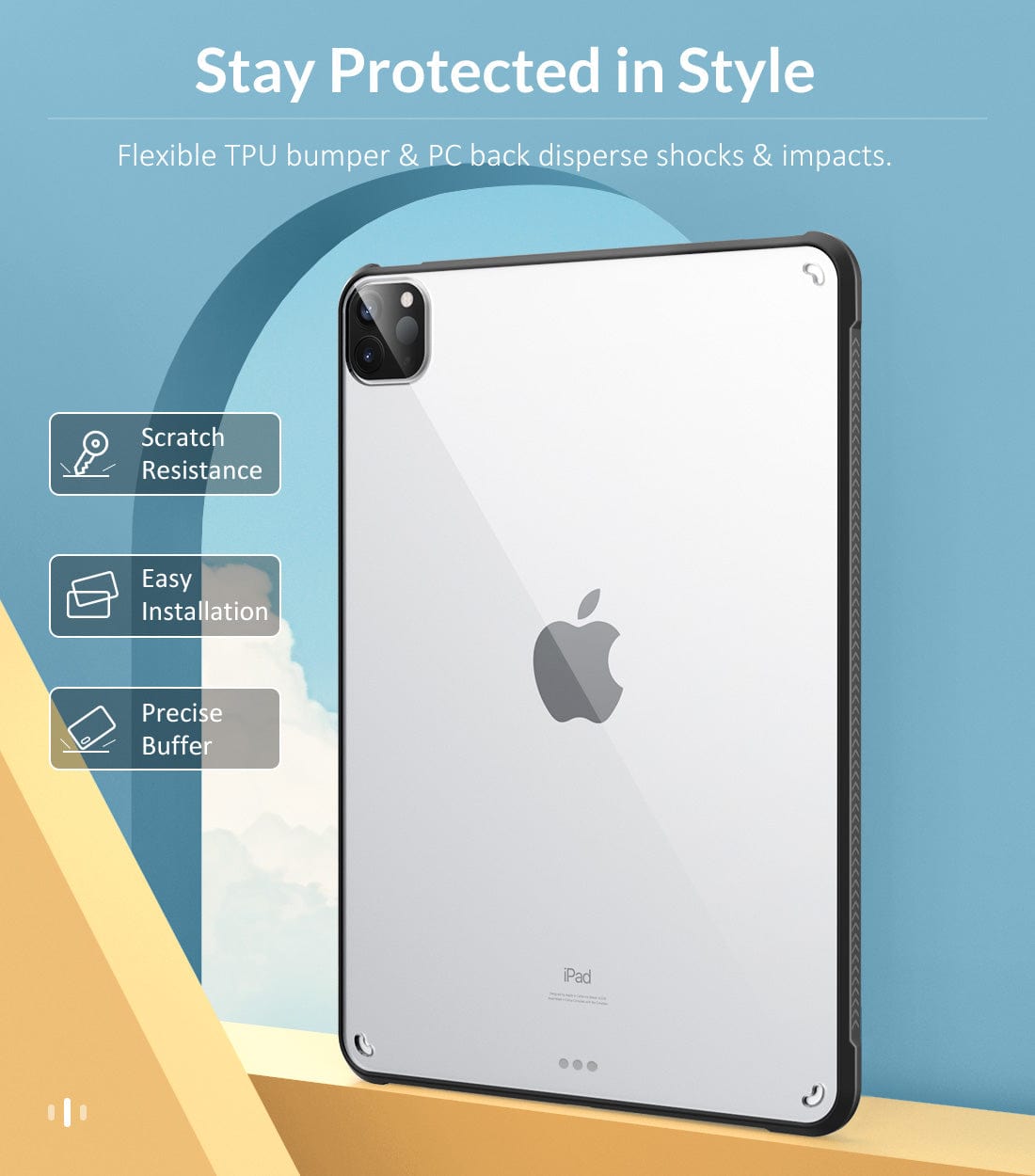 Venture Clear Hard Shell Case for iPad Pro 11-inch