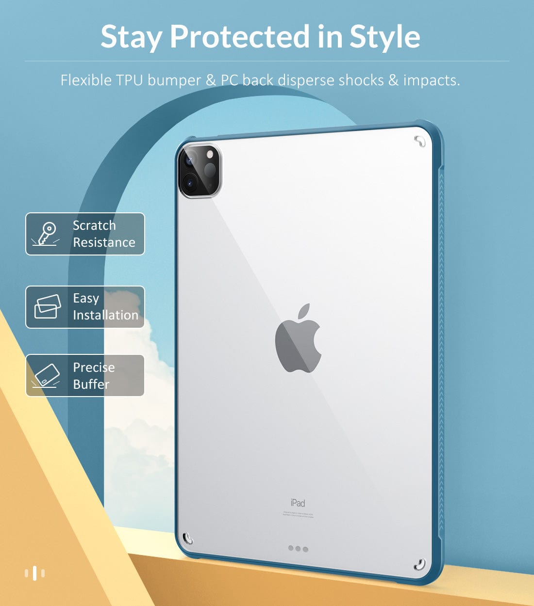 Venture Clear Hard Shell Case for iPad Pro 11-inch