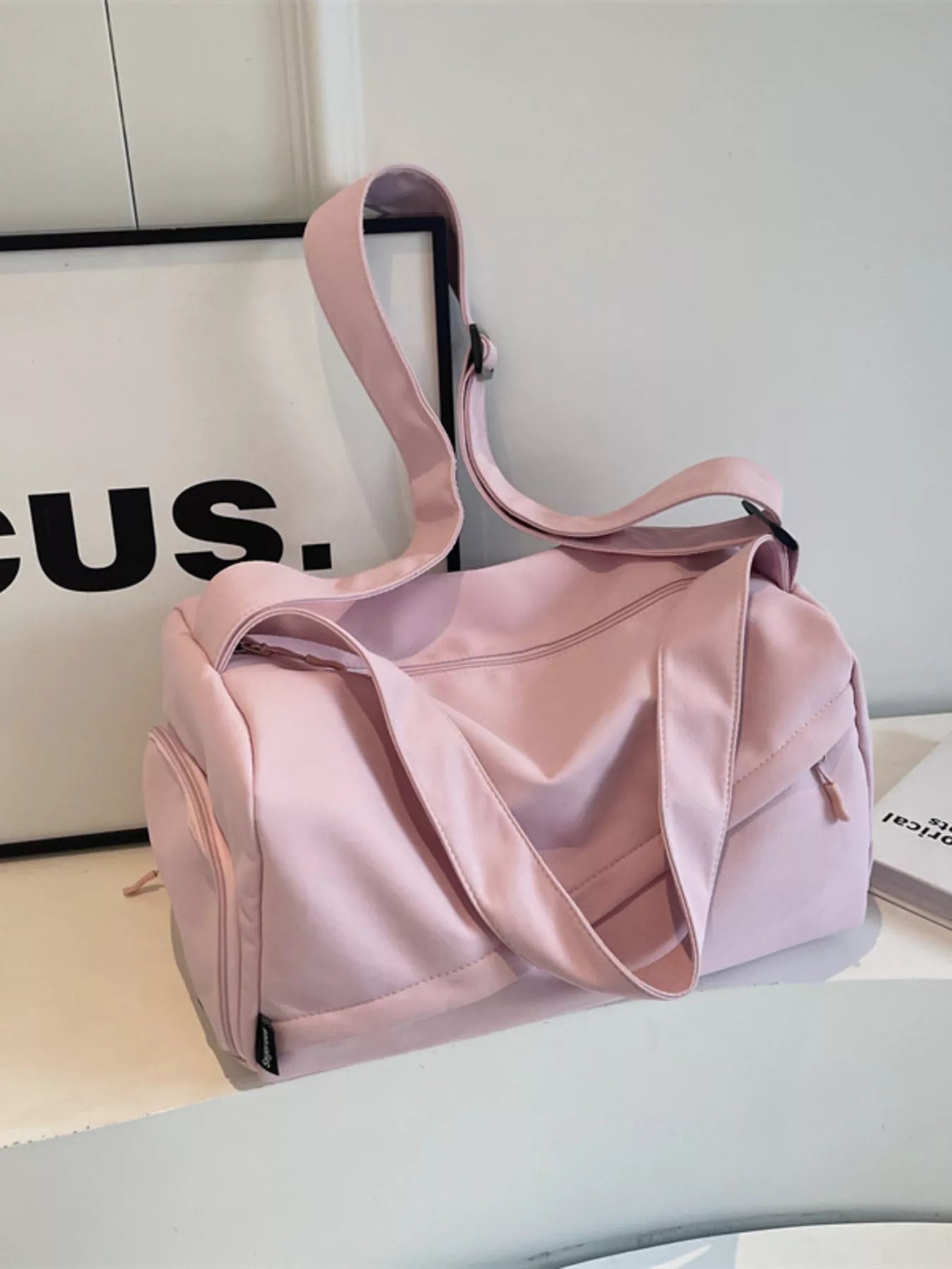 Adjustable Strap Solid Color Travel Bag