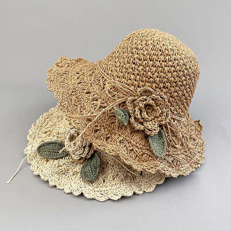 Foldable Floral Straw Sun Hat