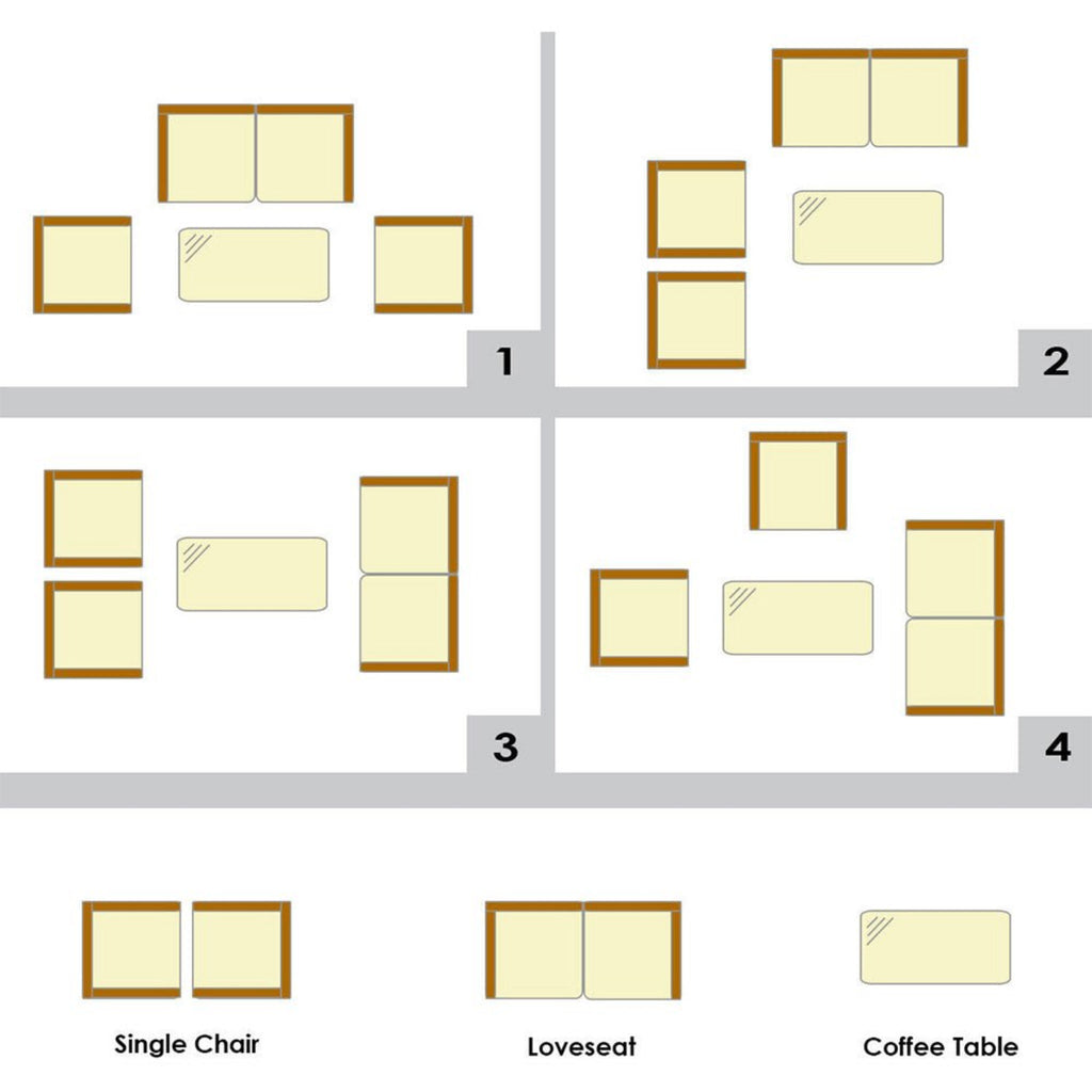 4-Piece Outdoor Rattan Patio Furniture Set With Cushions &