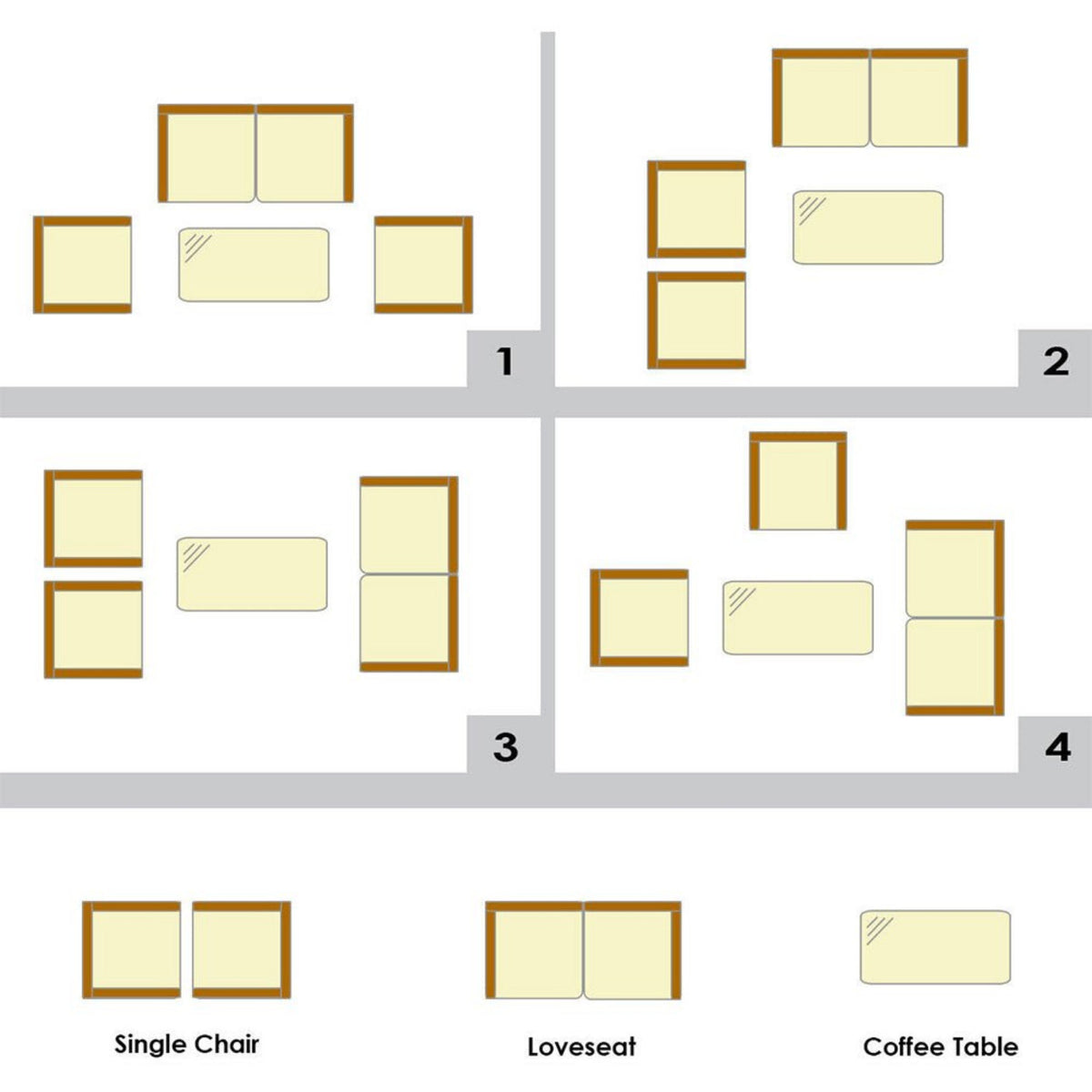 4-Piece Outdoor Rattan Patio Furniture Set With Cushions &