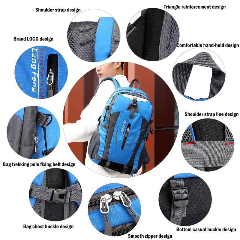 40L Men Travel Backpack Rucksack Camping Laptop Hiking School