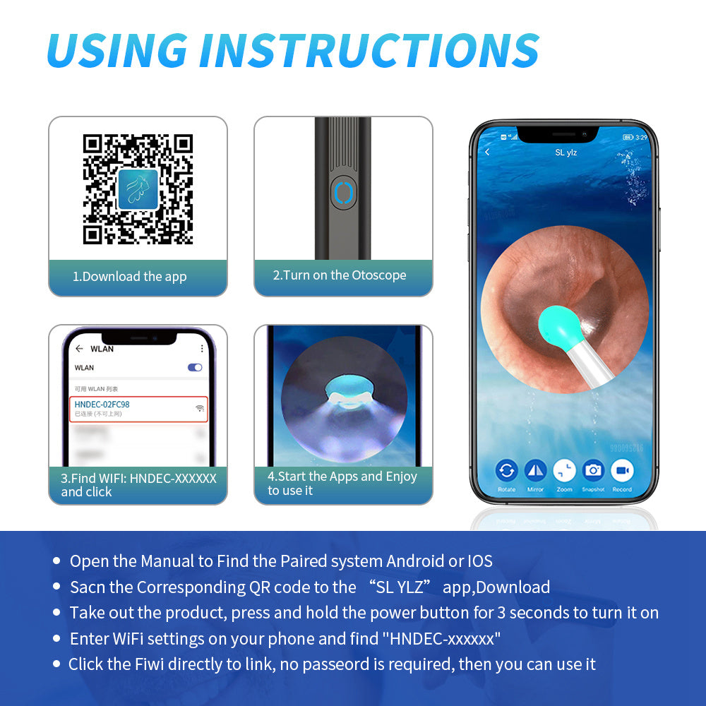 NE3 Ear Cleaner Otoscope Ear Wax Removal for iPhone