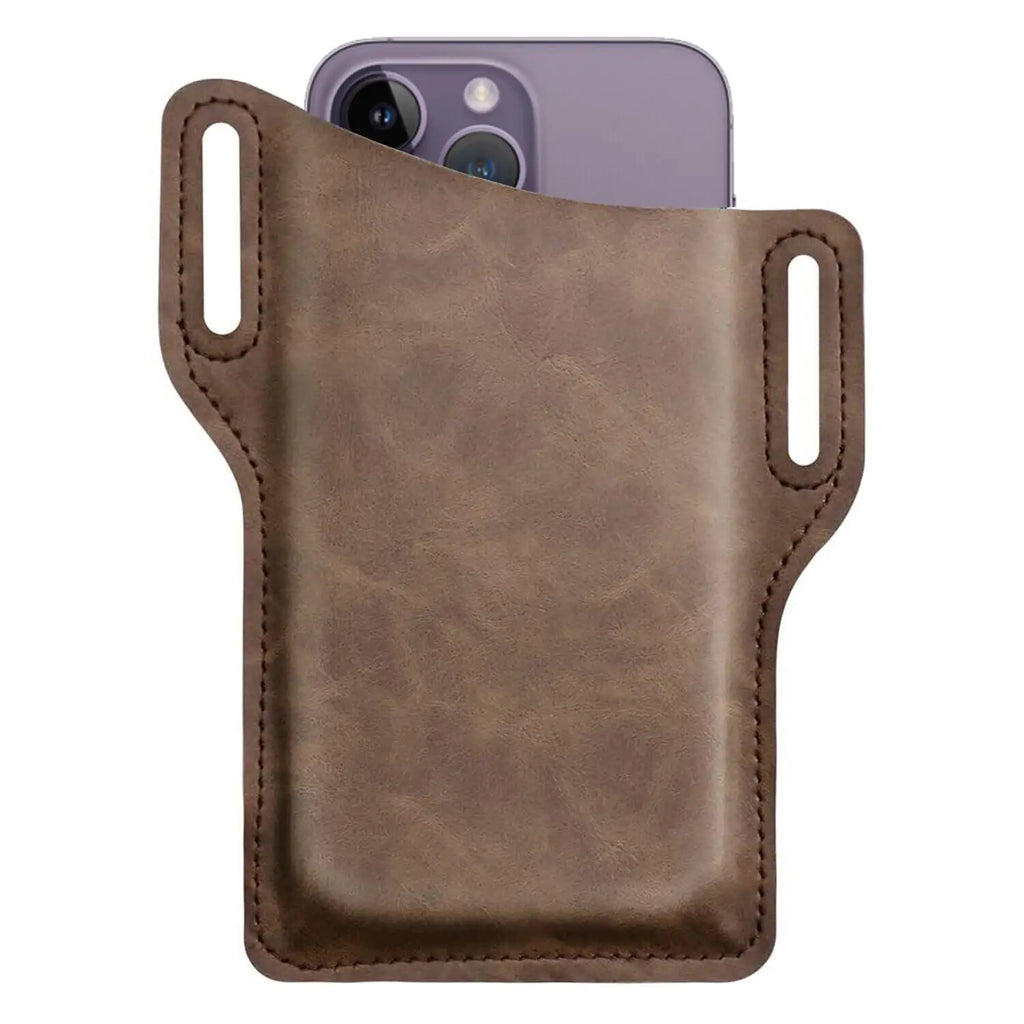 Men Cell Phone Belt Bag Loop Waist Holster Pouch Case Leather
