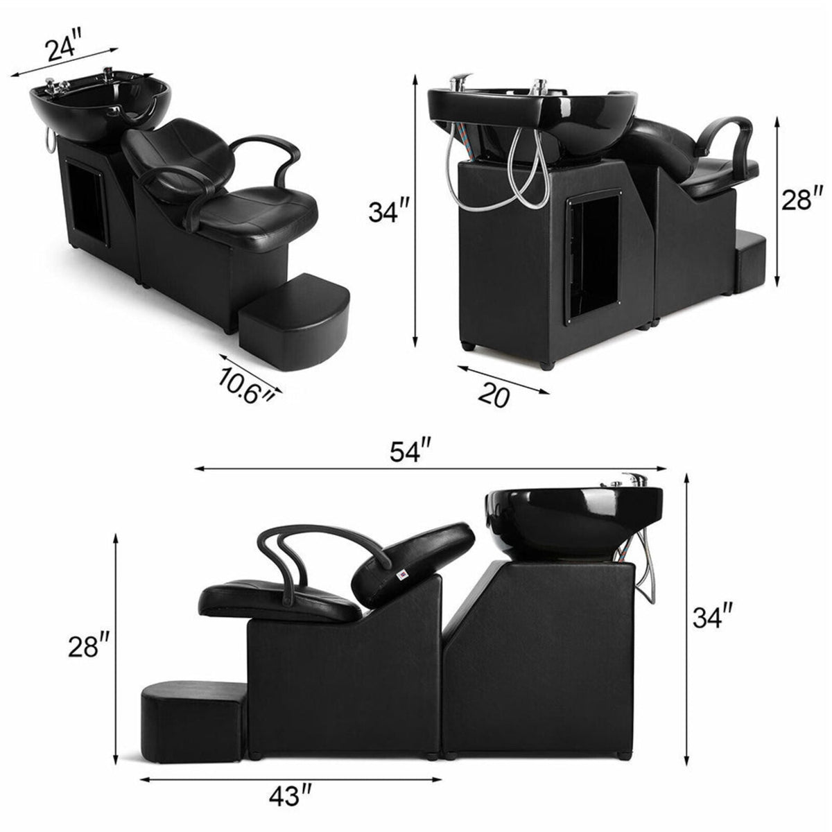 [SAK18745] 53" Salon Barber Backwash Chair