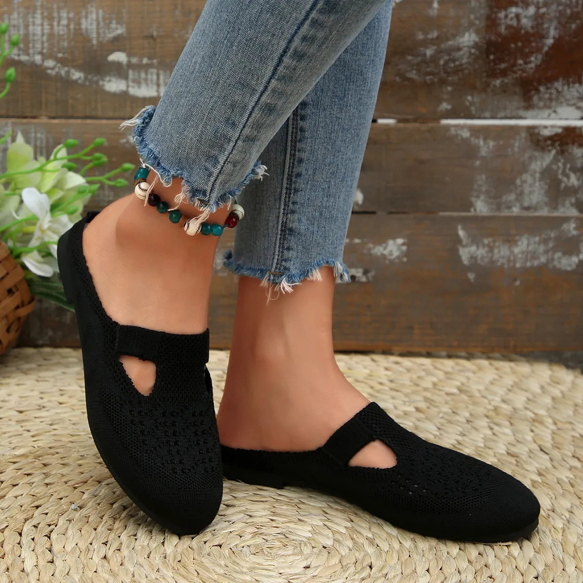 Round Toe Flat Slip-Ons