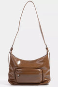 Fame Glossy Faux Leather Shoulder Bag