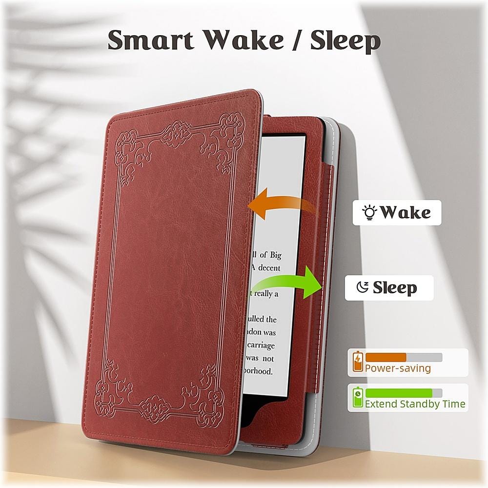 Indy Series Ornate Border Vegan Leather Folio Case Amazon Kindle
