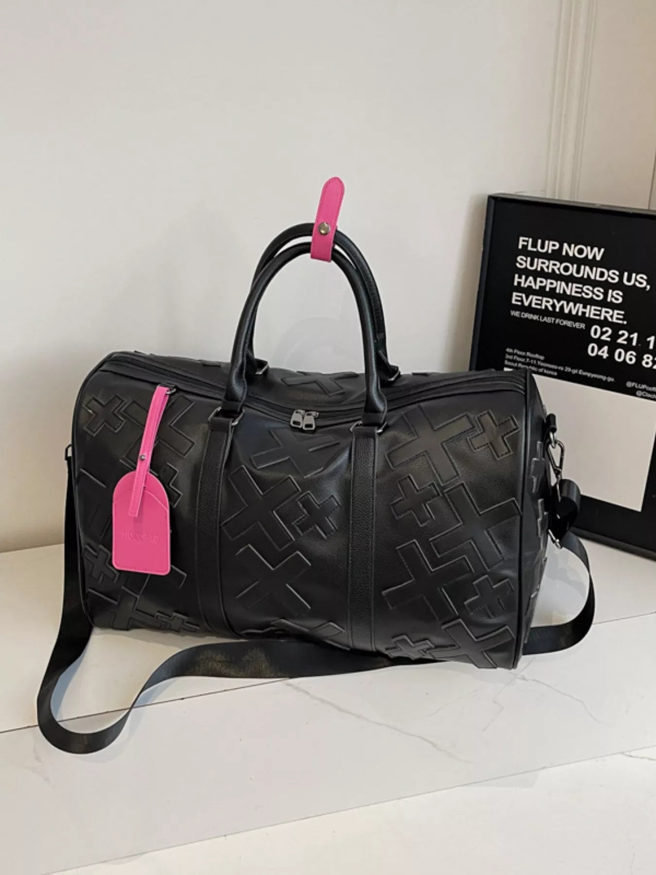 Colorful Cross Pattern Travel Duffel Bag