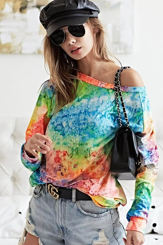 BiBi Tie Dye Soft Knit Jersey T-Shirt