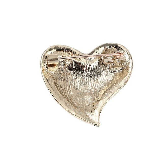 Vintage Rhinestone Heart-shaped Diamond Brooch