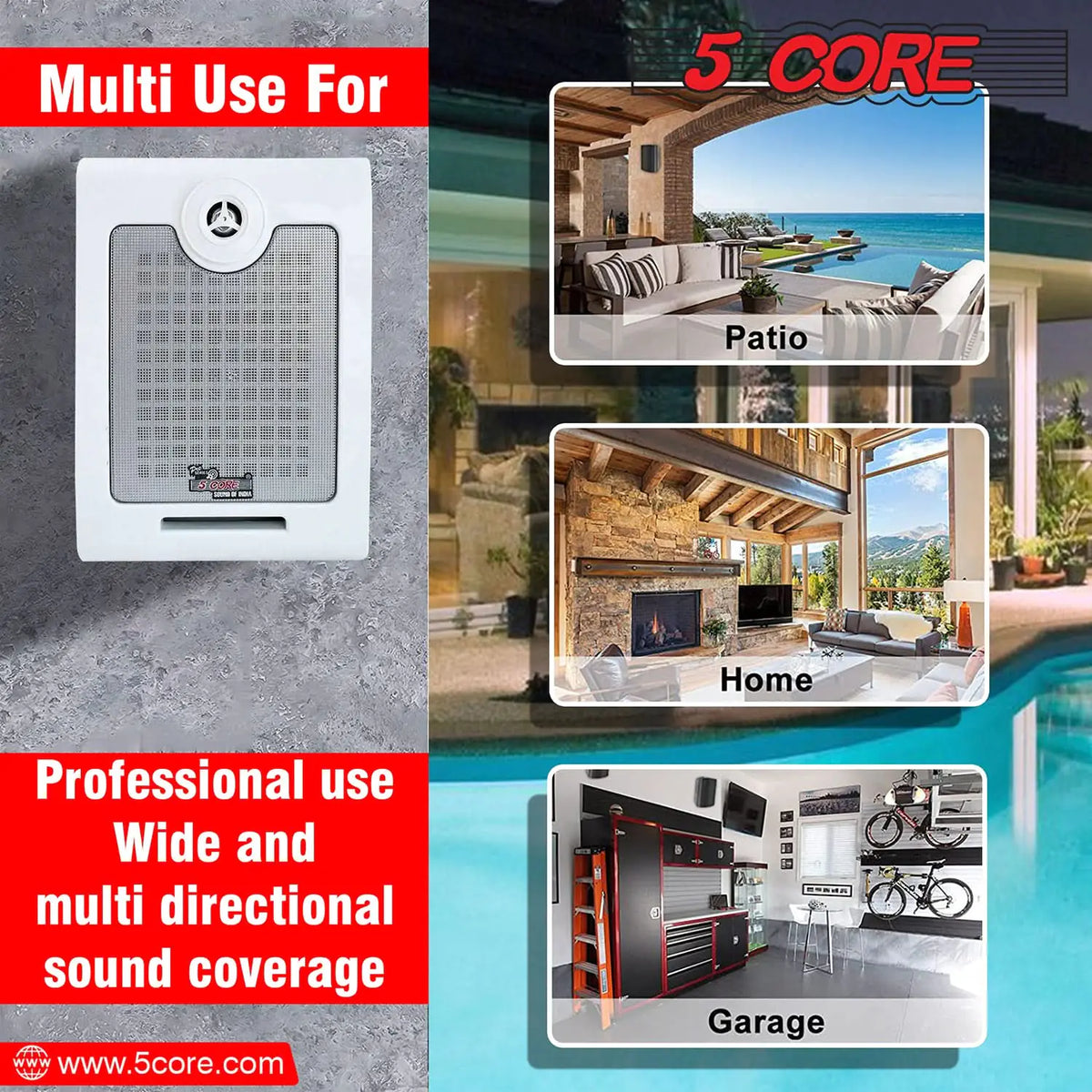 5Core 500W Outdoor Speakers