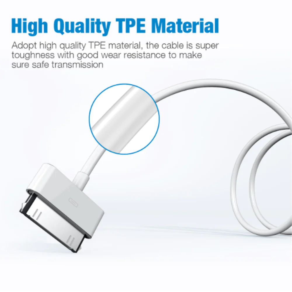 2x 6ft 30-pin USB Charger Data Sync Cable Cord Iphone 3G/4/4S