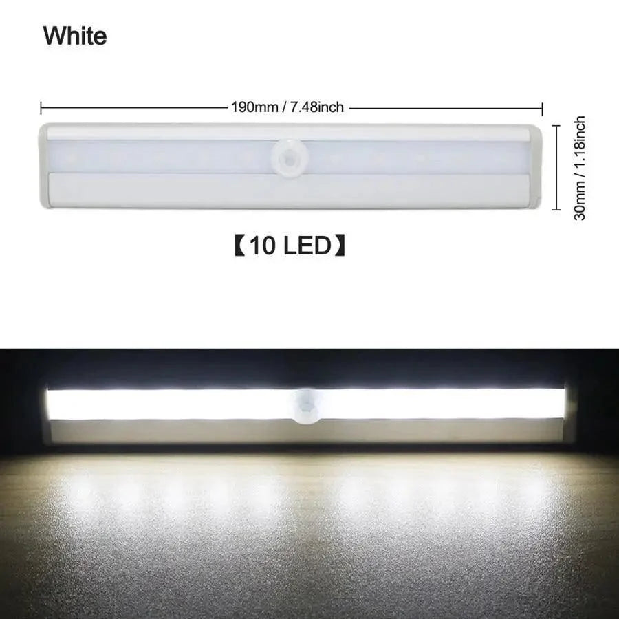 6/10 Leds PIR LED Motion Sensor Light Cupboard Wardrobe Bed Lamp