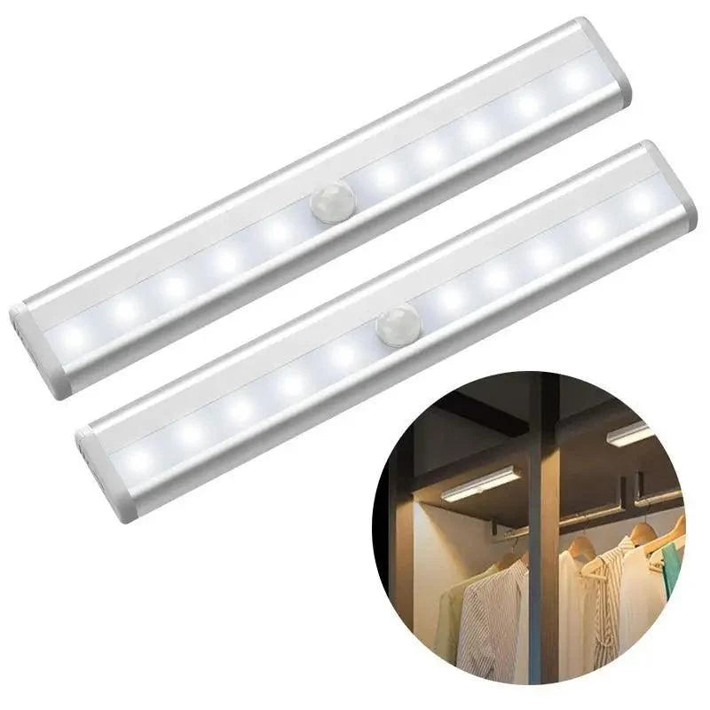 6/10 Leds PIR LED Motion Sensor Light Cupboard Wardrobe Bed Lamp