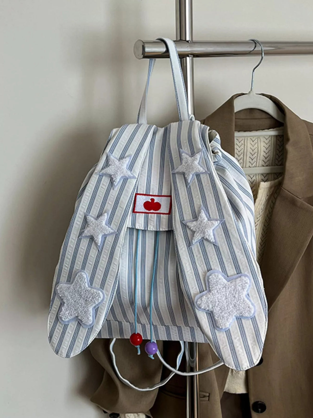 Striped Star Bunny Ear Backpack Bag