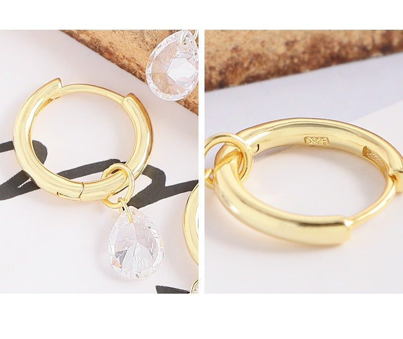 Light Luxury Water Drop Sterling Silver Earrings