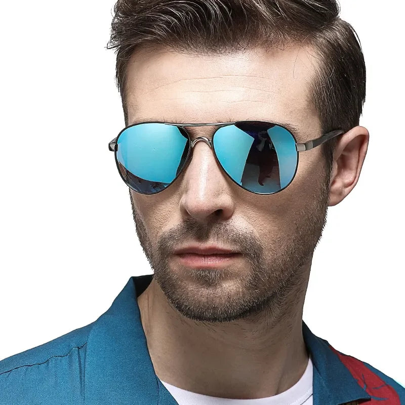 Mens Polarized Pilot Sunglasses Outdoor Driving UV400 Sun Glasses
