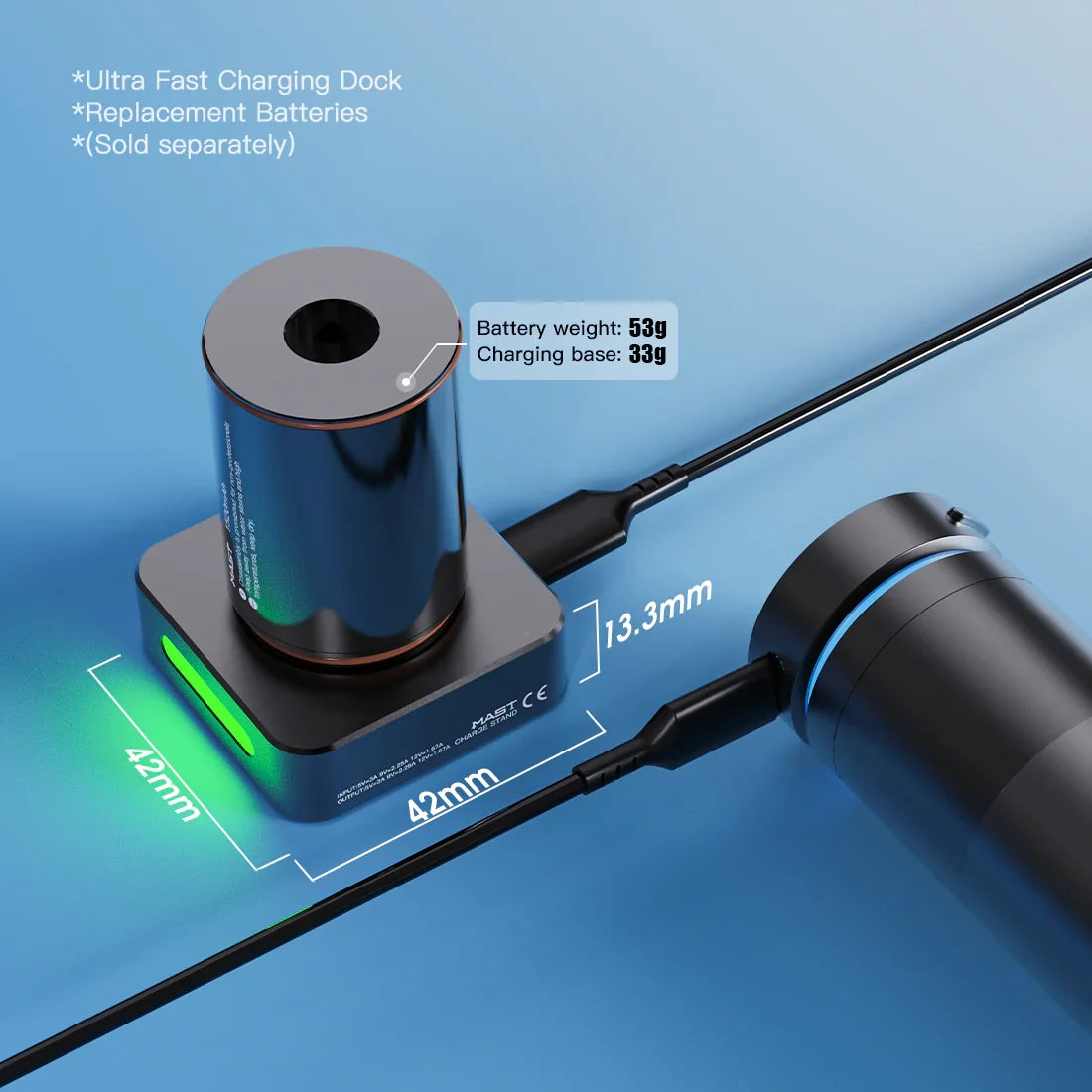 Original Battery&Charging Base For Mast Racer Pro Wireless Tattoo