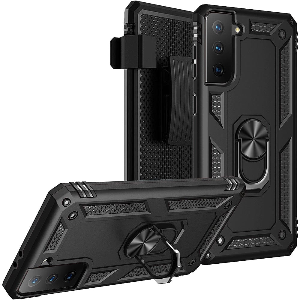 Black Military Kickstand Series Case Samsung Galaxy S21 FE 5G