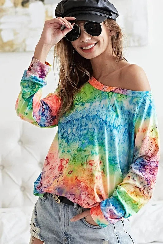 BiBi Tie Dye Soft Knit Jersey T-Shirt